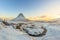 Kirkjufell mountain with water falls, Iceland