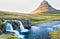Kirkjufell Waterfalls in Snaefellnes Peninsula, Iceland