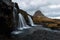 Kirkjufellfoss waterfalls at Snaefellness peninsula