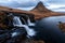 Kirkjufellfoss waterfalls at Snaefellness peninsula in Iceland