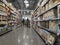 Kirkland, WA USA - circa September 2021: Wide view of an elderly woman shopping in the cereal and granola aisle inside a Whole