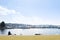 Kirkland, Washington, USA. February 2020. The waterfront of lake Washington in clear weather. View of moored yachts near the shore