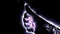 Kirlian aura videography of a male human hand showing different symbols and movement