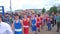 Kirov, Russia, 17-08-2019: Judge leads wrestlers in ring at city competition.