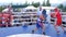 Kirov, Russia, 17-08-2019: Teenagers boxers boxing on ring in sport sparing.