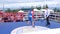 Kirov, Russia, 17-08-2019: Teenagers boxers boxing on ring in sport sparing.