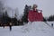 KIROV,RUSSIA-FEBRARY 18, 2018: celebration of Maslenitsa holiday burn straw effigy symbolized a winter