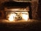 Kiryat Tivon, Israel - March 18, 2019. Various Sarcophagus from Roman period coffins, in a Jewish burial cave, in Bet Shearim