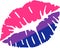 Kiss with bisexual pride flag