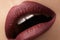 kiss. Fashion vinous lips glossy make-up