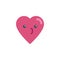 Kiss heart face character emoji flat icon