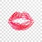 Kiss lips lipstick print or imprint vector transparent