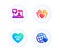 Kiss me, Hold heart and Friends chat icons set. Friends world sign. Love sweetheart, Care love. Love set. Vector