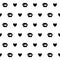 Kiss mouth black seamless pattern