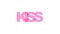 KISS, phrase overlap color no transparency. Concept of simple text for typography poster, sticker design, apparel print, greeting