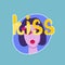 Kiss Sticker Social Media Network Message Badges Design