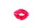 Kisses, love, lipstick, postcard, isolate, white background, print.