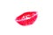 Kisses, love, lipstick, postcard, isolate, white background, print.