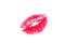 Kisses, love, lipstick, postcard, isolate, white background, print.