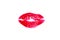 Kisses, love, lipstick, postcard, isolate, white background, print.