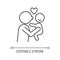 Kissing child on cheek linear icon