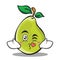 Kissing face pear character cartoon