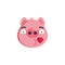 Kissing piggy face emoji flat icon