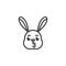 Kissing rabbit emoticon line icon