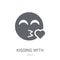 Kissing With Smiling Eyes emoji icon. Trendy Kissing With Smiling Eyes emoji logo concept on white background from Emoji