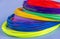 Kit colored PLA and ABS plastic filament for 3D printer and pen. Hobby for children. Close-up