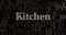 Kitchen - 3D rendered metallic typeset headline illustration