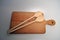 Kitchen accessories - kitchen utensils, wooden spoons, knife, towel