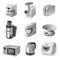 Kitchen appliances icon set