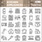 Kitchen appliances line icon set, kitchenware symbols collection or sketches Kitchen equipment linear style signs for