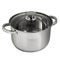 Kitchen appliances. stainless steel casserole on a white background. cooking appliances. side view