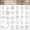 Kitchen appliances thin line icon set, kitchenware symbols collection or sketches Kitchen equipment linear style signs