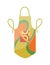 Kitchen apron in bright colours with pocket and design form. Colorful protective garment with pattern background