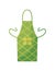Kitchen apron in bright colours with pocket and design form. Colorful protective garment with pattern background