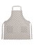 Kitchen apron made of cotton fabric in large peas of gray and white color