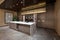Kitchen area with marble floor