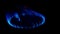 Kitchen burner turning on. Stove top burner igniting into a blue cooking flame. Natural gas inflammation, close up