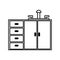 Kitchen cabinet isolated icon