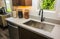 Kitchen Counter Top With Stainless Steel Sink And Bean Containers