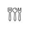 Kitchen cutlery line icon