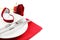 Kitchen cutlery with ring and red rose