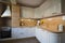 Kitchen details, objects in light and wood tones