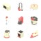 Kitchen electronic appliances icons set