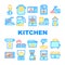 Kitchen Electronics Collection Icons Set Vector Illustrations