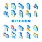 Kitchen Electronics Collection Icons Set Vector Illustrations