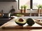 Kitchen Elegance: Avocado Perfection with Soft Afternoon Glow